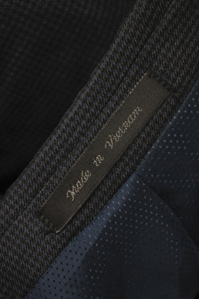 Michael Michael Kors Men Dark Blue Check Suit Jacket Button Size 42