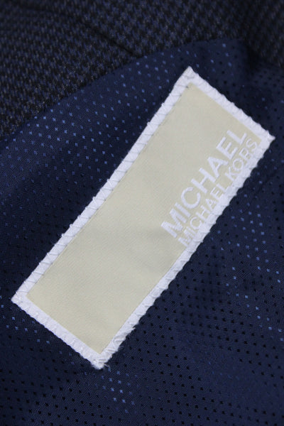 Michael Michael Kors Men Dark Blue Check Suit Jacket Button Size 42
