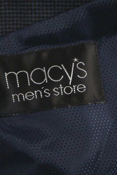 Michael Michael Kors Men Dark Blue Check Suit Jacket Button Size 42