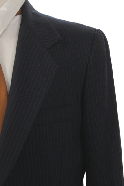Kuppenheimer Mens Dark Blue Wool Striped 2-Piece Suit Jacket Size 40