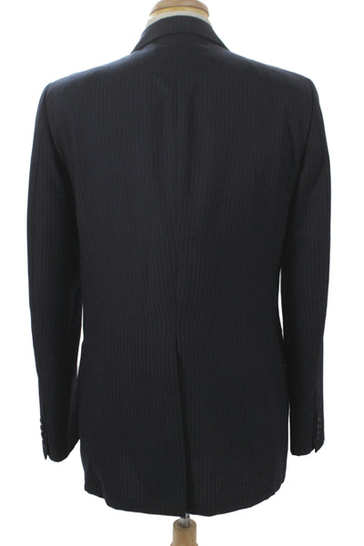 Kuppenheimer Mens Dark Blue Wool Striped 2-Piece Suit Jacket Size 40