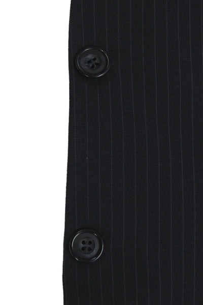 Kuppenheimer Mens Dark Blue Wool Striped 2-Piece Suit Jacket Size 40