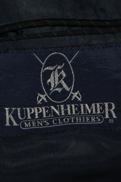 Kuppenheimer Mens Dark Blue Wool Striped 2-Piece Suit Jacket Size 40