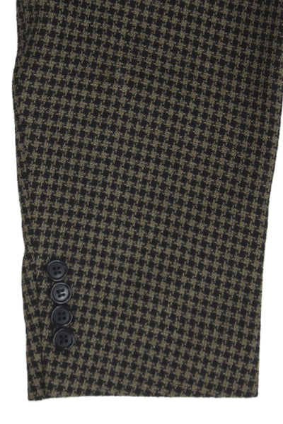 Bachrach Mens Sport Coat Brown 100% Wool Check Button Collared Size 42