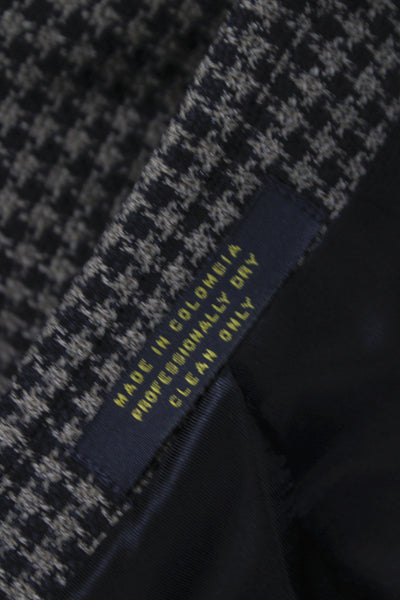 Bachrach Mens Sport Coat Brown 100% Wool Check Button Collared Size 42