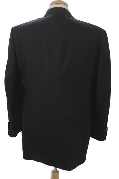 Stafford Mens Tuxedo Jacket Black 100% Pure Wool Button Collared Size 40