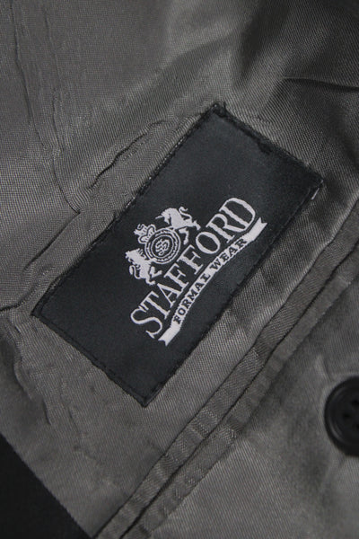 Stafford Mens Tuxedo Jacket Black 100% Pure Wool Button Collared Size 40