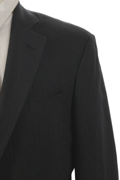 346 Brooks Brothers Mens Suit Jacket Dark Gray Striped Wool Blend Size 40