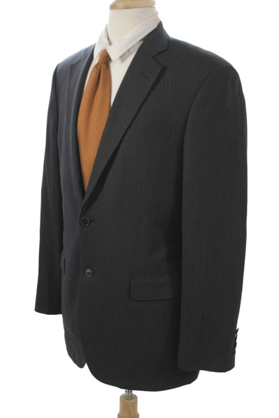 346 Brooks Brothers Mens Suit Jacket Dark Gray Striped Wool Blend Size 40