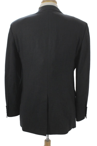 346 Brooks Brothers Mens Suit Jacket Dark Gray Striped Wool Blend Size 40
