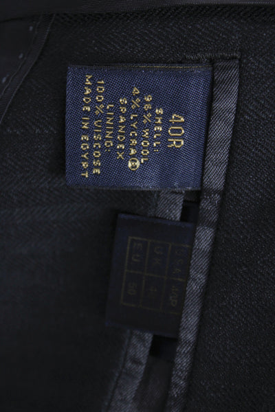 346 Brooks Brothers Mens Suit Jacket Dark Gray Striped Wool Blend Size 40