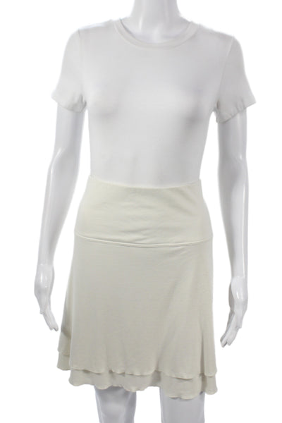 Lacoste Womens Ivory A-Line Tennis Skirt Viscose Pull On Size 44