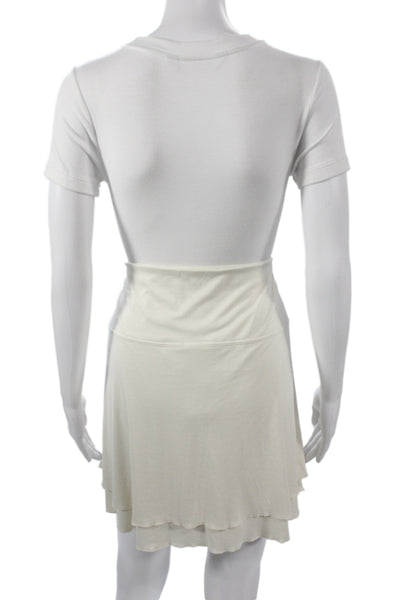 Mariella Burani Womens Fit & Flare Dress Brown Lace Square Neck Knee Size 10