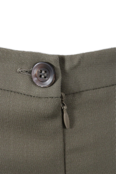 Workshop Women Straight Pencil Skirt Tan Polyester Wool Knee Length Size 48