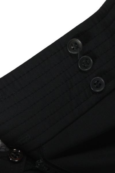Patrick Gerard Womens Cropped Black Virgin Wool Pants Button Inseam 27 Size 44