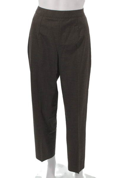 Lacoste Unisex Dress Pants Brown Wool Button Classic Size 10
