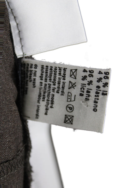 Lacoste Unisex Dress Pants Brown Wool Button Classic Size 10
