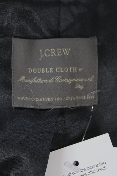 J Crew Womens Dark Blue Wool Overcoat Button Long Sleeve Size M
