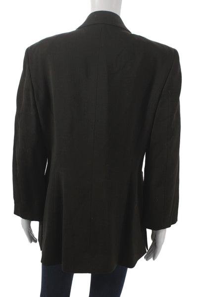 Gianfranco Ferre Womens Wool Black Blazer Drawstring Long Sleeve Size 10