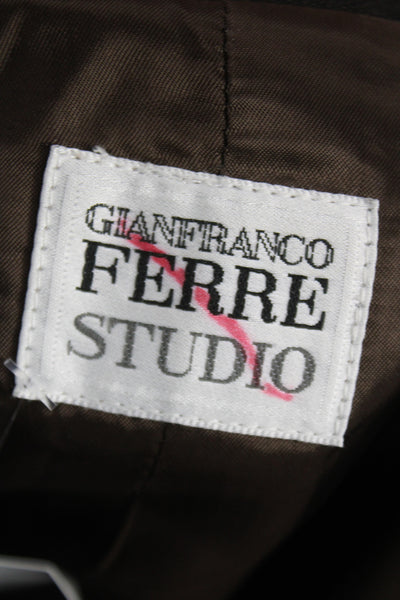 Gianfranco Ferre Womens Wool Black Blazer Drawstring Long Sleeve Size 10