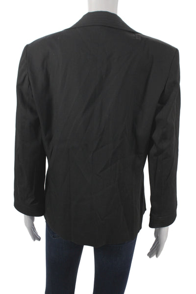 Patrick Gerard Women Black Collared Button Blazer Long Sleeve Size 44
