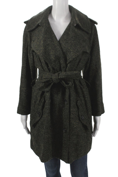 D&G Dolce & Gabbana Womens Dark Gray Wool Trench Coat Size 48