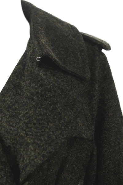 D&G Dolce & Gabbana Womens Dark Gray Wool Trench Coat Size 48