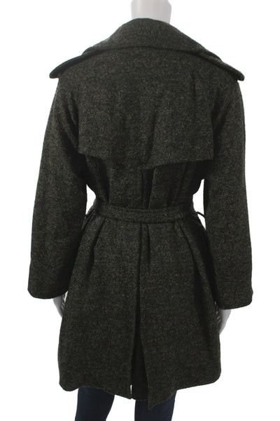 D&G Dolce & Gabbana Womens Dark Gray Wool Trench Coat Size 48