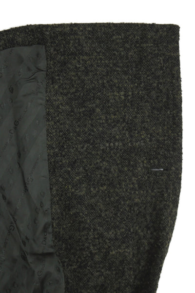 D&G Dolce & Gabbana Womens Dark Gray Wool Trench Coat Size 48