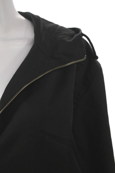 Patrizia Pepe Womens Designer Black Windbreaker Drawstring Long Sleeve Size 42