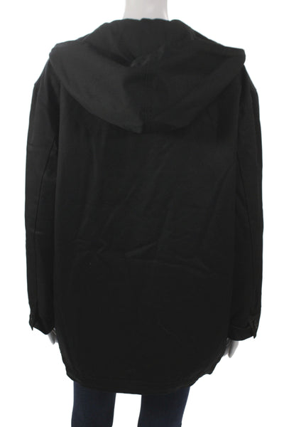 Patrizia Pepe Womens Designer Black Windbreaker Drawstring Long Sleeve Size 42