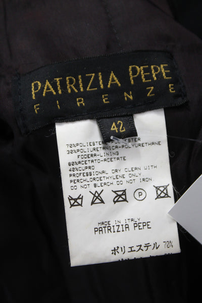 Patrizia Pepe Womens Designer Black Windbreaker Drawstring Long Sleeve Size 42
