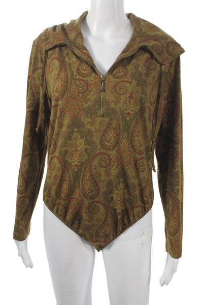 Escada Margaretha Ley Women Brown Brocade Bodysuit Size 42