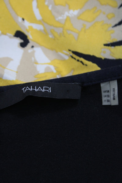 Tahari Women A-Line Black Floral Skirt Cotton Elastane Size 14