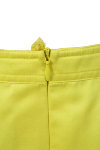 Escada Womens Pencil Skirt Yellow Cotton Knee Length Size 40