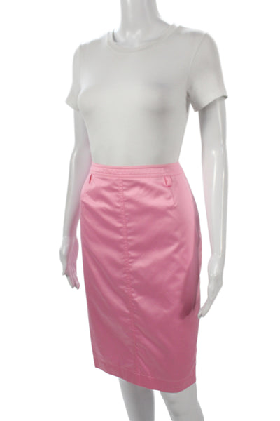 Escada Women Straight Pencil Skirt Pink Cotton Knee Length Size 40