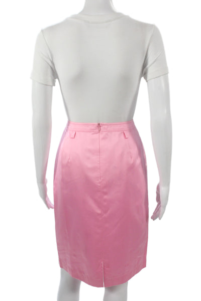 Escada Women Straight Pencil Skirt Pink Cotton Knee Length Size 40
