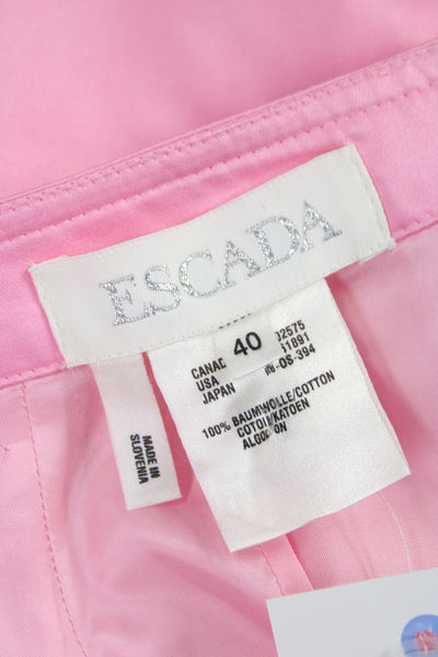 Escada Women Straight Pencil Skirt Pink Cotton Knee Length Size 40