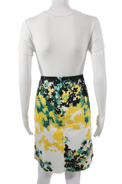 Tahari Women Straight Pencil Skirt Black Graphic Print Knee Length Size 12
