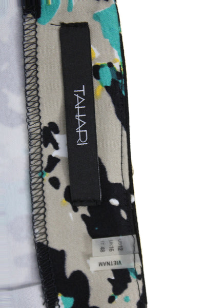 Tahari Women Straight Pencil Skirt Black Graphic Print Knee Length Size 12