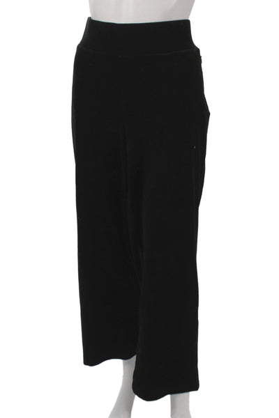 Elie Tahari Women Cropped Velvet Black Pants Size L