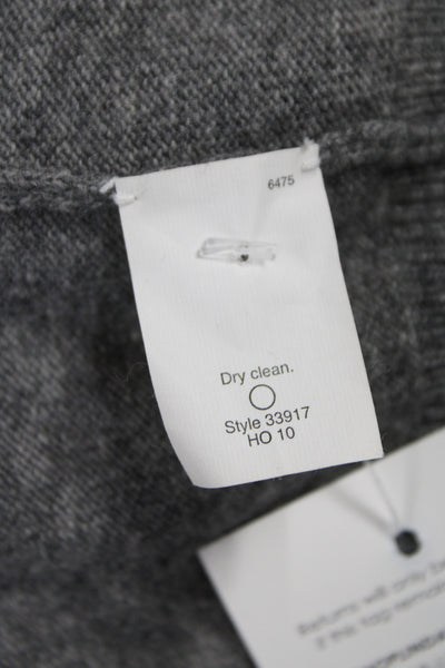 J Crew Unisex Gray Wool Cashmere Full Zip Cardigan V Neck Long Sleeve Size M