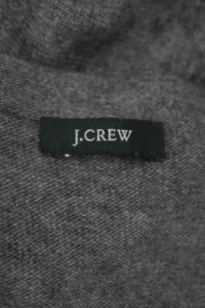 J Crew Unisex Gray Wool Cashmere Full Zip Cardigan V Neck Long Sleeve Size M
