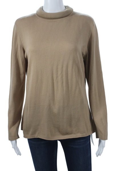 Escada Margaretha Ley Unisex Pullover Beige Mock Neck Long Sleeve Size S