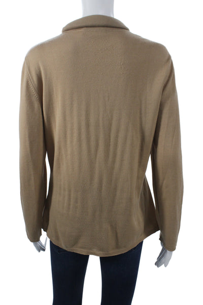 Escada Margaretha Ley Unisex Pullover Beige Mock Neck Long Sleeve Size S
