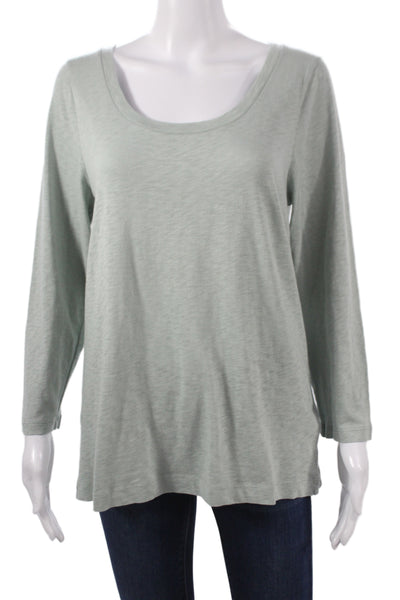 J Crew Women Gray Cotton Round Neck Long Sleeve Tunic Size XL