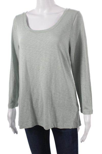 J Crew Women Gray Cotton Round Neck Long Sleeve Tunic Size XL