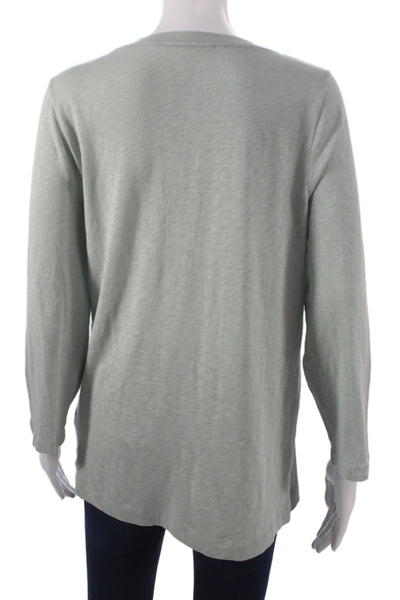 J Crew Women Gray Cotton Round Neck Long Sleeve Tunic Size XL