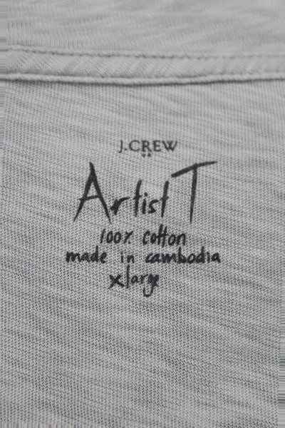 J Crew Women Gray Cotton Round Neck Long Sleeve Tunic Size XL