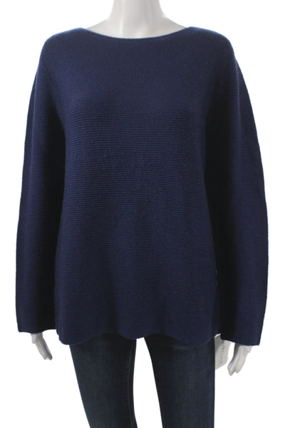 Blue Les Copains Unisex Dark Blue Classic Pullover Sweaters Round Neck Size S